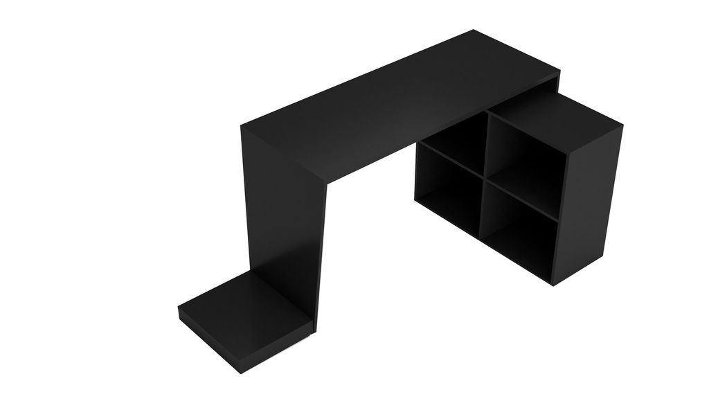 Manhattan Comfort Randalls Gamer Desk 3.0 with 4 Shelves in Black