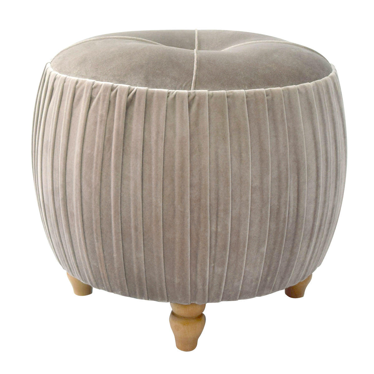 Helena Velvet Small Round Ottoman by New Pacific Direct - 1600008