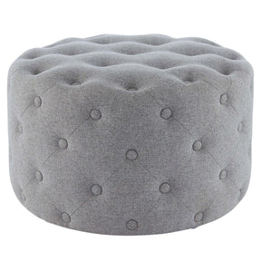 Lulu Round Fabric Tufted Ottoman by New Pacific Direct - 1600073