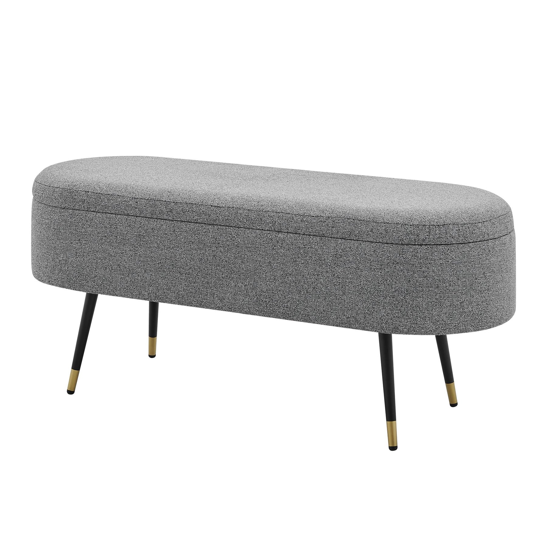 Phoebe KD  Fabric Storage Bench w/ Gold Tip Metal Legs by New Pacific Direct - 1600077