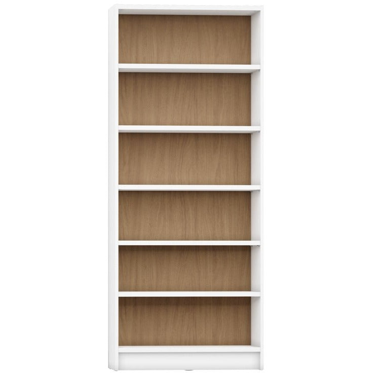 Manhattan Comfort Greenwich 6-Shelf Wide Trente 1.0 Bookcase in White Matte and Maple Cream-Minimal & Modern