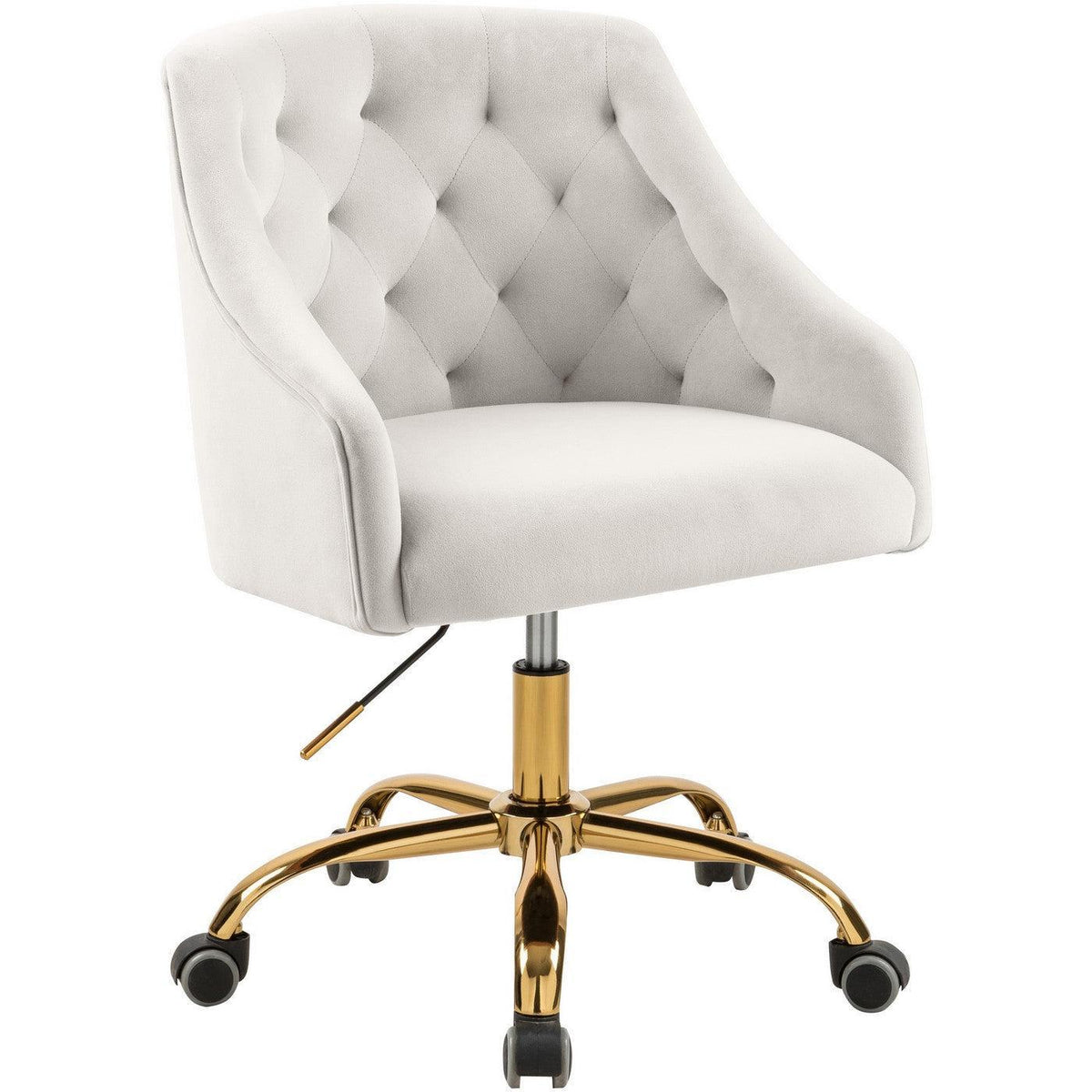 Meridian Furniture Arden Cream Velvet Office ChairMeridian Furniture - Office Chair - Minimal And Modern - 1