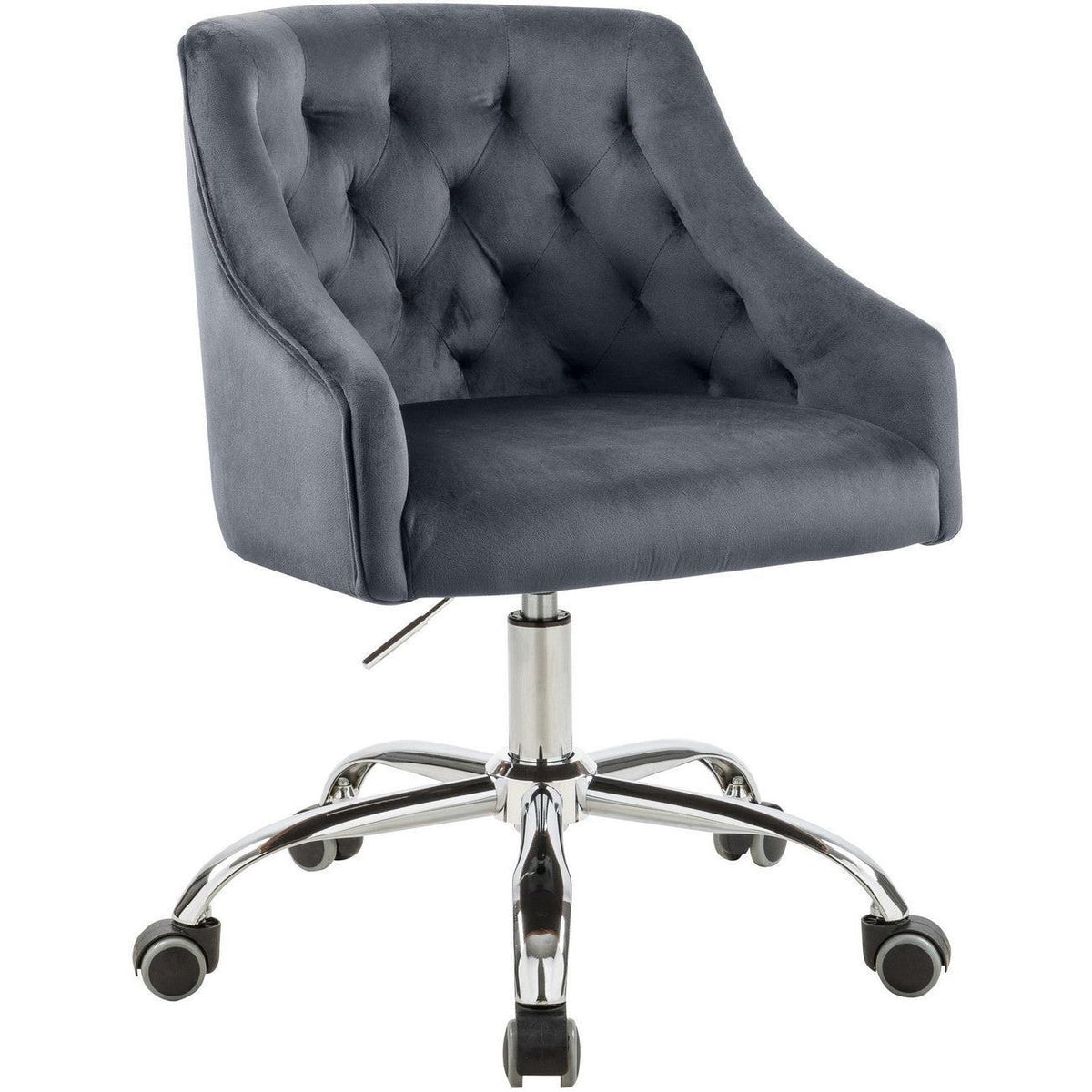 Meridian Furniture Arden Grey Velvet Office ChairMeridian Furniture - Office Chair - Minimal And Modern - 1