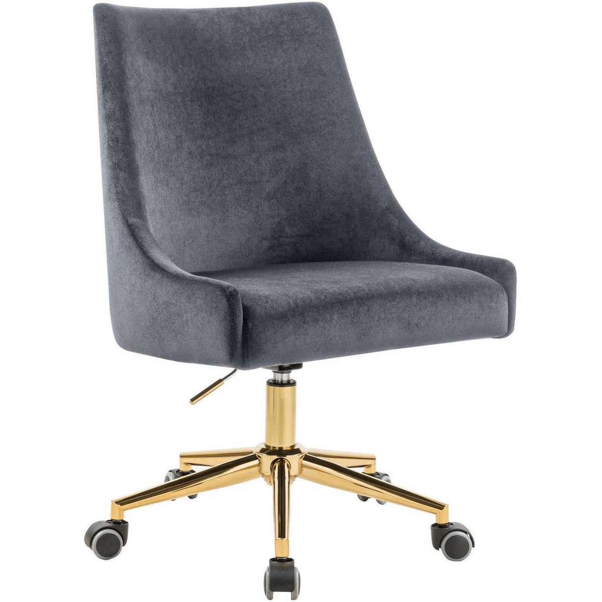 Meridian Furniture Karina Grey Velvet Office ChairMeridian Furniture - Office Chair - Minimal And Modern - 1