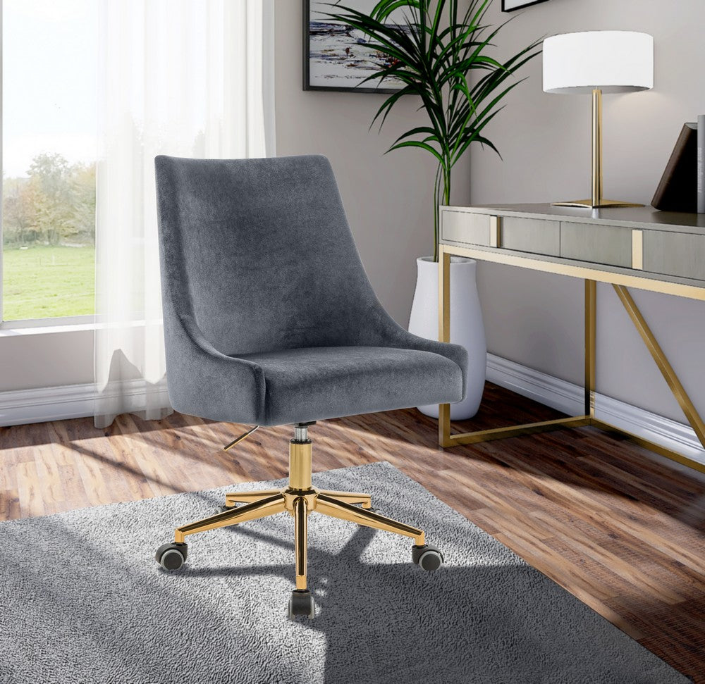 Meridian Furniture Karina Grey Velvet Office Chair