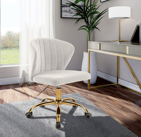 Meridian Furniture Finley Cream Velvet Office Chair