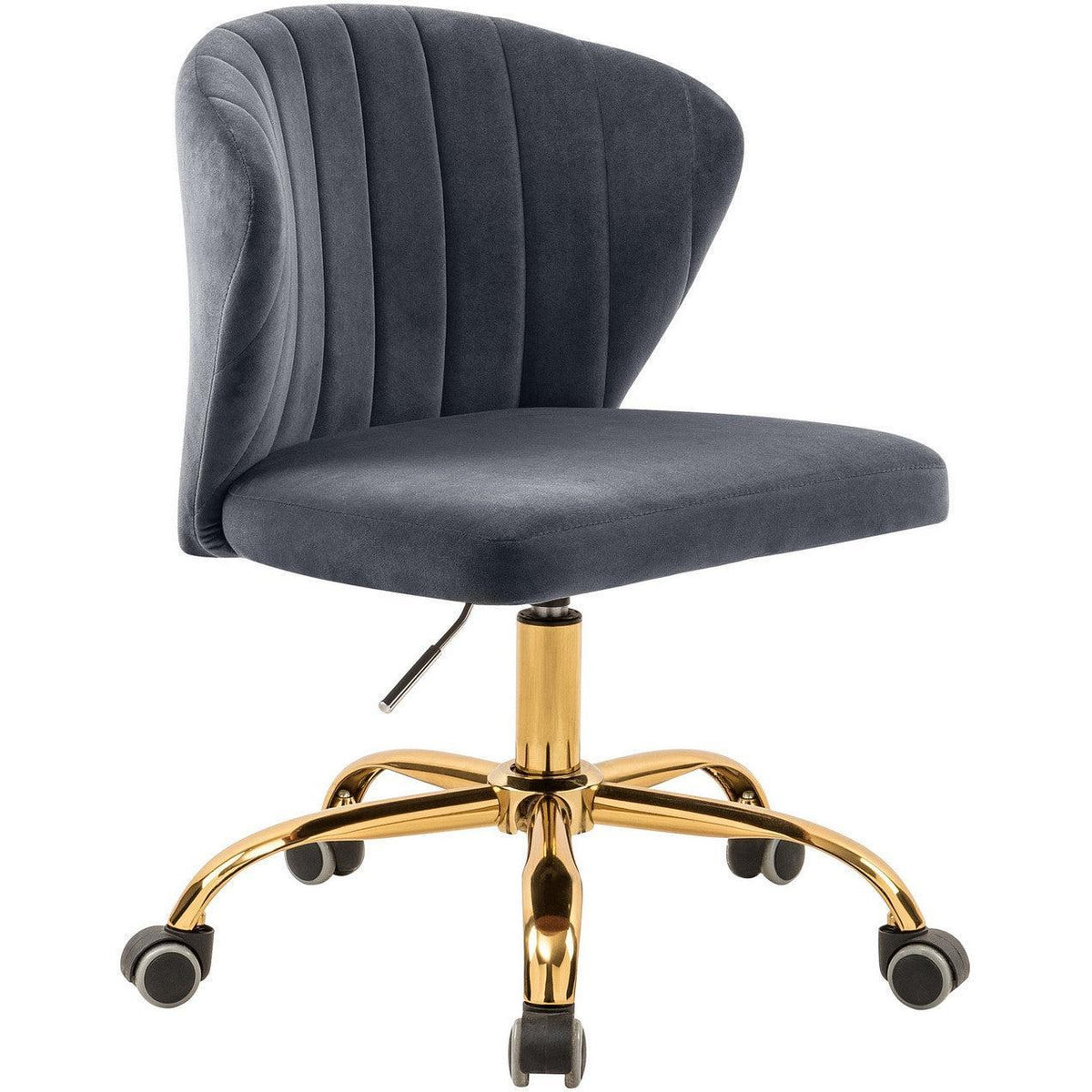 Meridian Furniture Finley Grey Velvet Office ChairMeridian Furniture - Office Chair - Minimal And Modern - 1