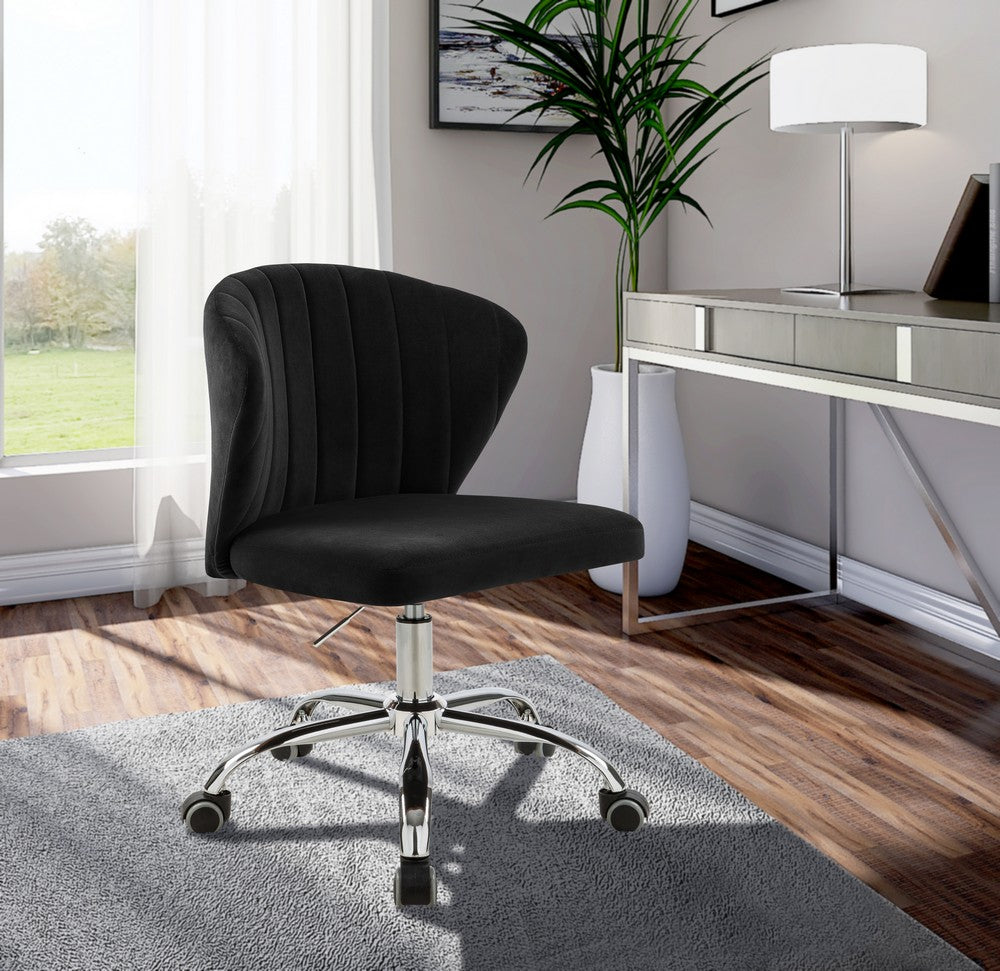 Meridian Furniture Finley Black Velvet Office Chair