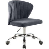 Meridian Furniture Finley Grey Velvet Office ChairMeridian Furniture - Office Chair - Minimal And Modern - 1