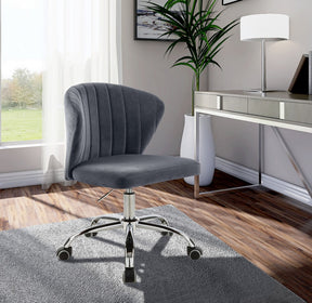 Meridian Furniture Finley Grey Velvet Office Chair