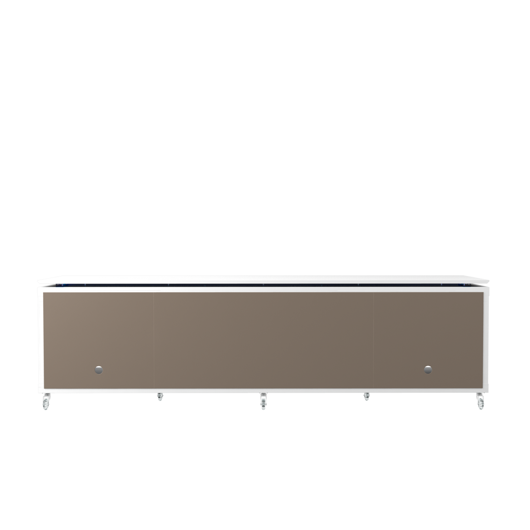 Manhattan Comfort Lincoln TV Stand 1.9 with Silicone Casters in White Gloss-Minimal & Modern