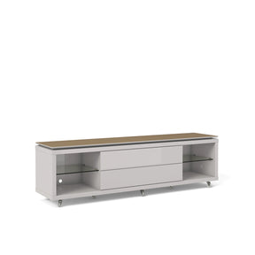 Manhattan Comfort Lincoln TV Stand 1.9 with Silicone Casters in Maple Cream and Off White-Minimal & Modern