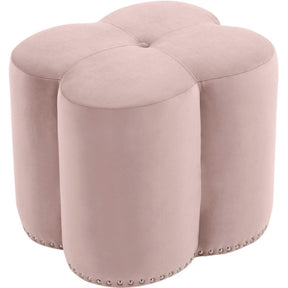 Meridian Furniture Clover Pink Velvet OttomanMeridian Furniture - Ottoman - Minimal And Modern - 1