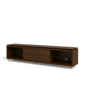 Manhattan Comfort Lincoln TV Stand 2.4 with Silicone Casters in Nut Brown-Minimal & Modern