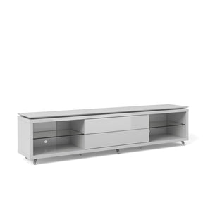 Manhattan Comfort Lincoln TV Stand with Silicone Casters 2.4 in White Gloss-Minimal & Modern