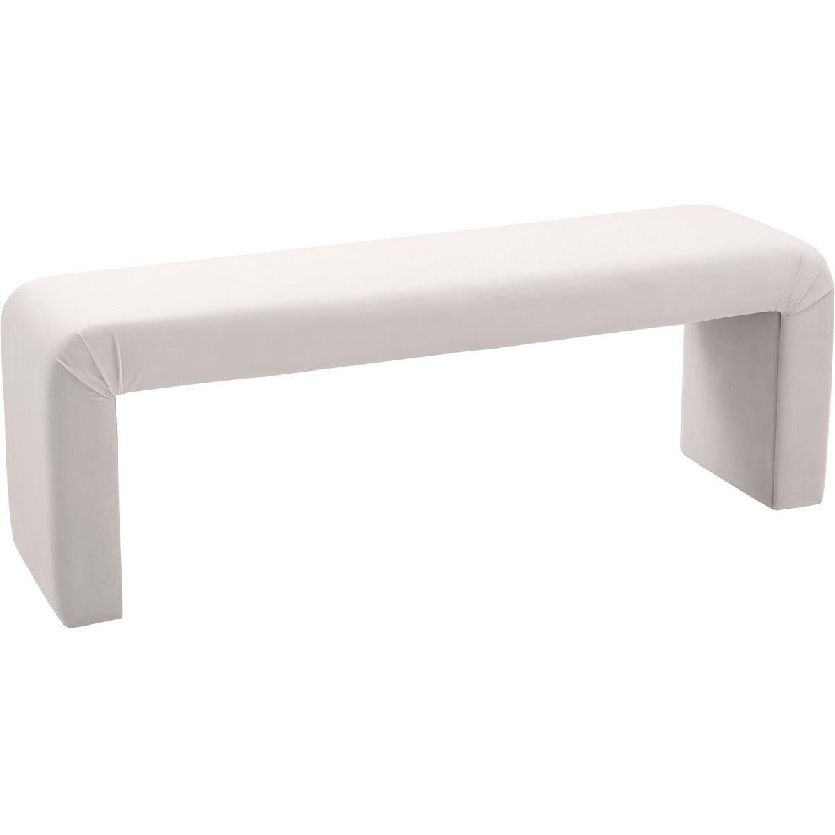 Meridian Furniture Minimalist Cream Velvet BenchMeridian Furniture - Bench - Minimal And Modern - 1