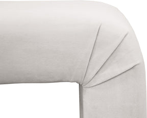 Meridian Furniture Minimalist Cream Velvet Bench