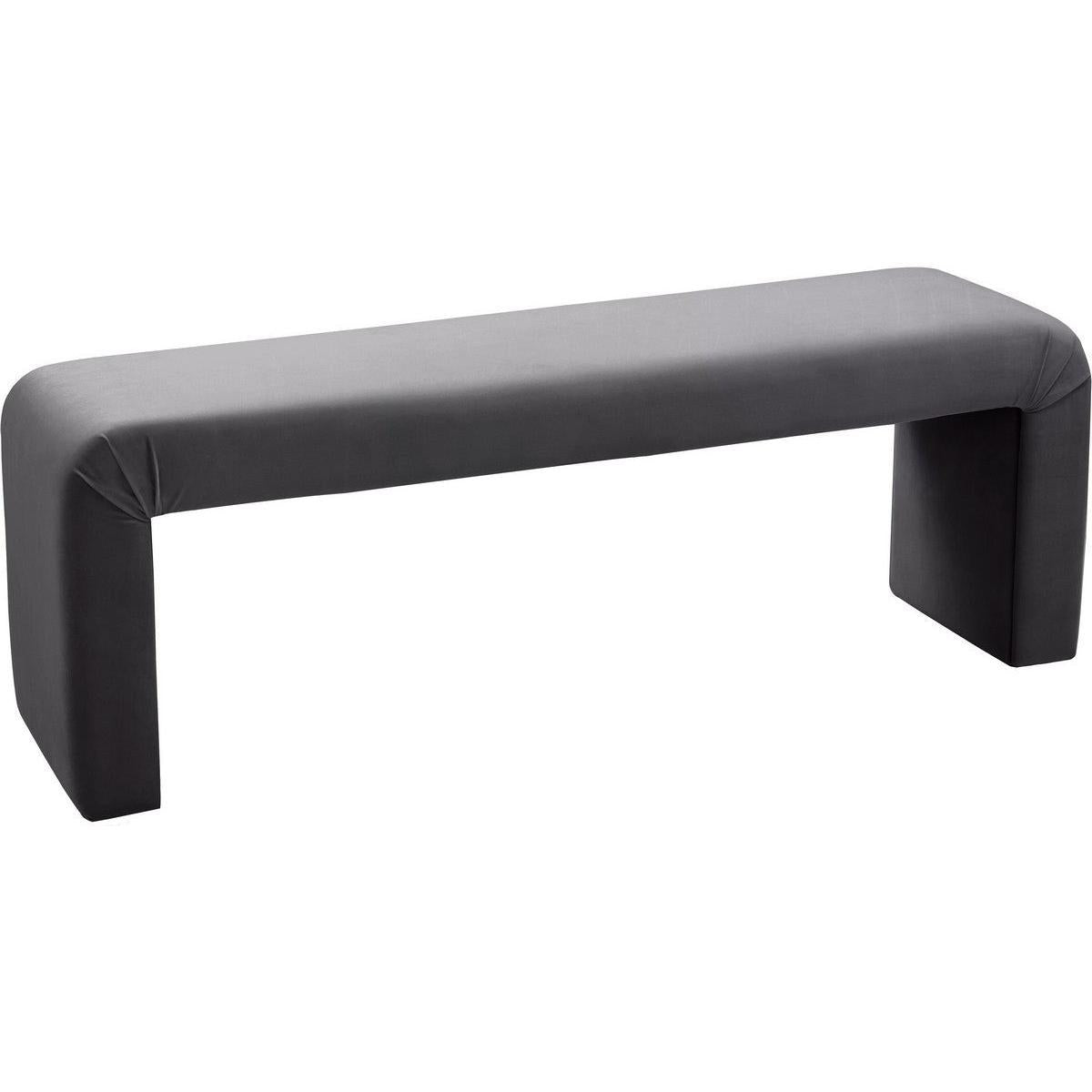Meridian Furniture Minimalist Grey Velvet BenchMeridian Furniture - Bench - Minimal And Modern - 1