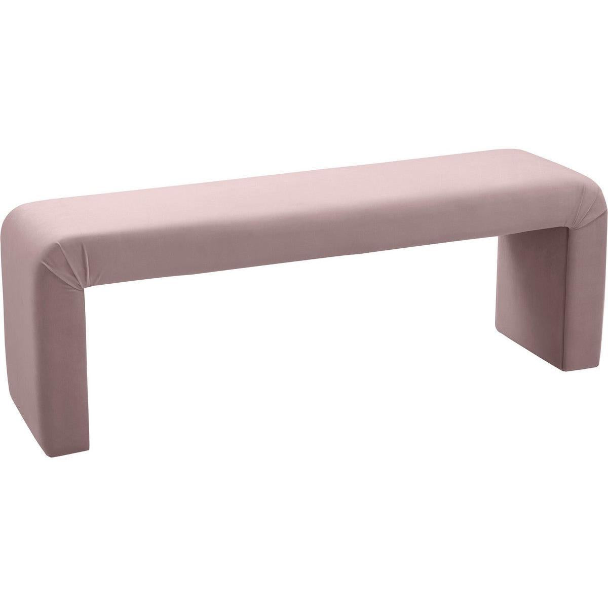 Meridian Furniture Minimalist Pink Velvet BenchMeridian Furniture - Bench - Minimal And Modern - 1