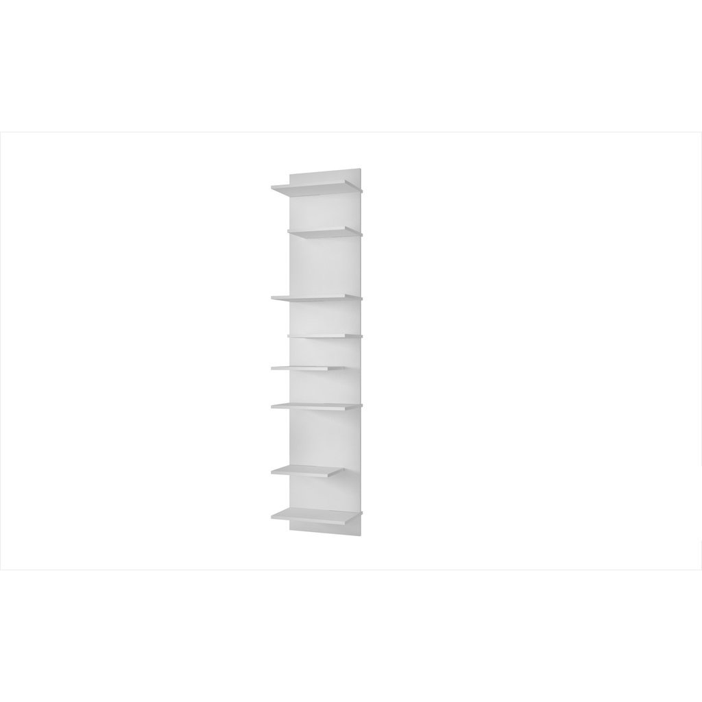 Accentuations by Manhattan Comfort Captivating Nelson Floating Shelf Panel with 8 Shelves in White Manhattan Comfort-Wall Units- - 1