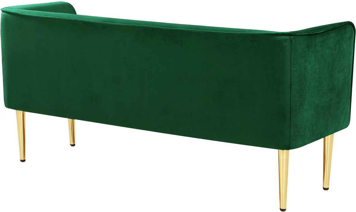Meridian Furniture Audrey Green Velvet Bench