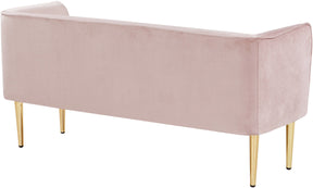 Meridian Furniture Audrey Pink Velvet Bench