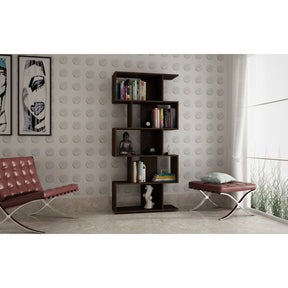 Accentuations by Manhattan Comfort Charming Petrolina Z- Shelf with 5 shelves in Tobacco