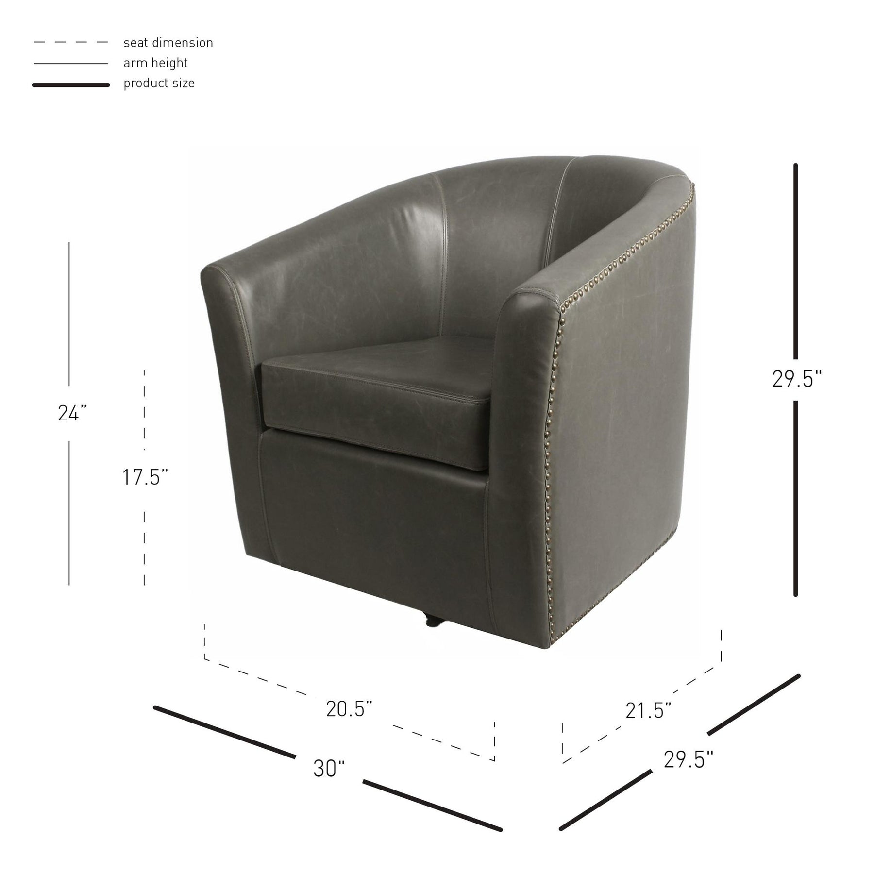Ernest Bonded Leather Swivel Chair by New Pacific Direct - 1900046