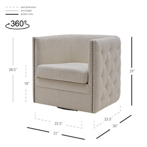 Leslie Fabric Swivel Tufted Chair by New Pacific Direct - 1900148