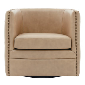 Leslie Top Grain Leather Swivel Tufted Chair by New Pacific Direct - 1900152