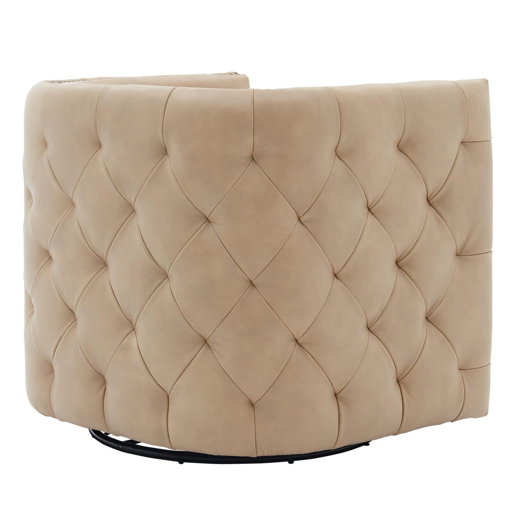 Leslie Top Grain Leather Swivel Tufted Chair by New Pacific Direct - 1900152