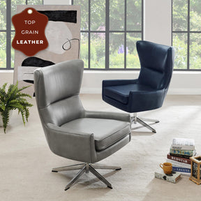 Arya Top Grain Leather Swivel Chair by New Pacific Direct - 1900154