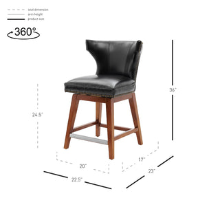 Howie Bonded Leather Swivel Counter Stool by New Pacific Direct - 1900161