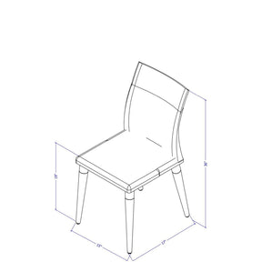 Manhattan Comfort Charles 2-Piece Dining Chair in Grey-Minimal & Modern