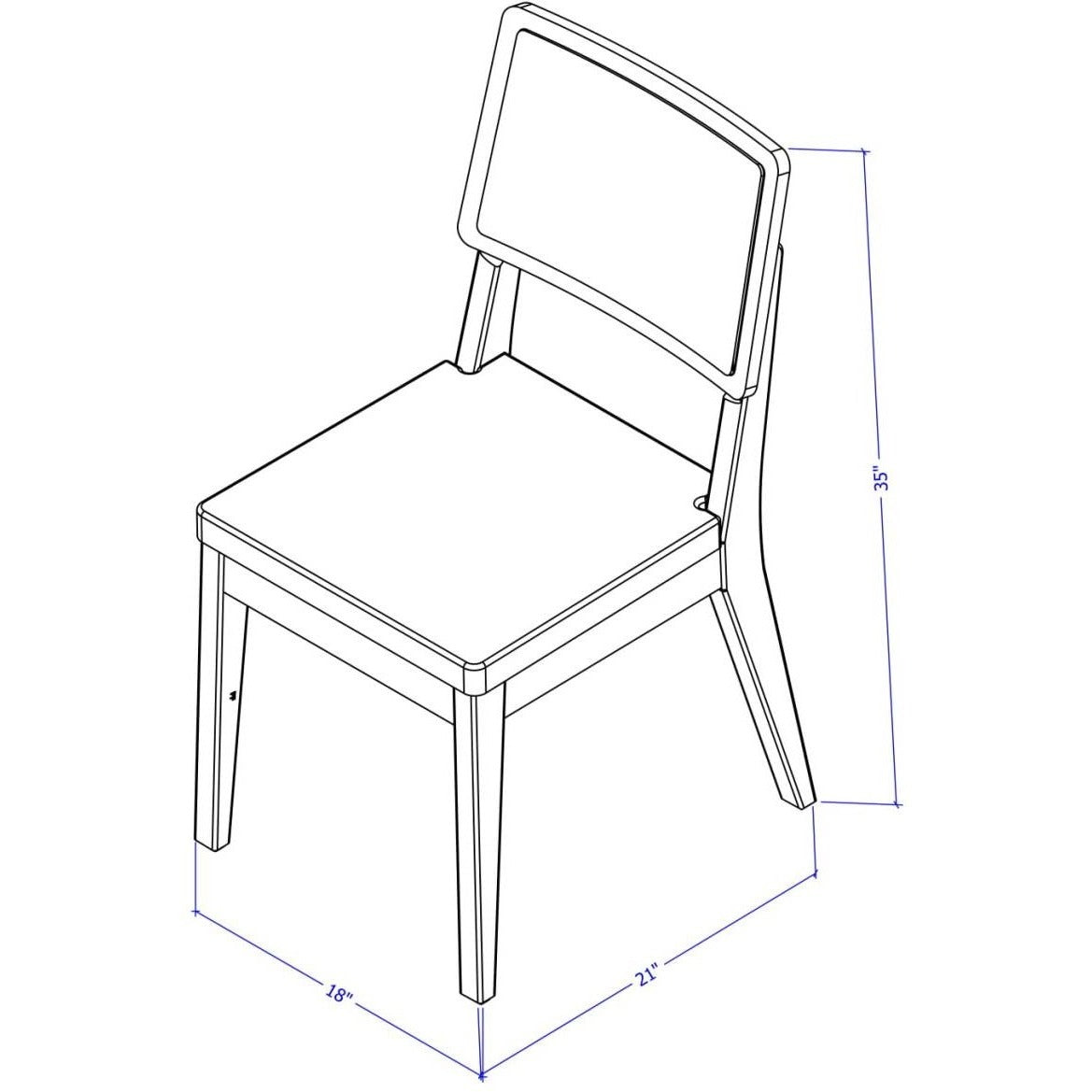 Manhattan Comfort Pell 2-Piece Dining Chair in Dark Beige and Maple Cream-Minimal & Modern