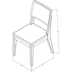 Manhattan Comfort Pell 2-Piece Dining Chair in Grey and Maple Cream-Minimal & Modern