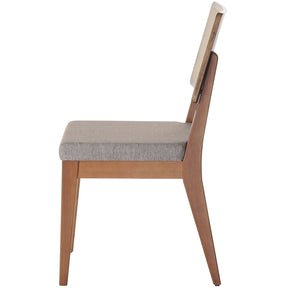 Manhattan Comfort Pell 2-Piece Dining Chair in Grey and Maple Cream-Minimal & Modern
