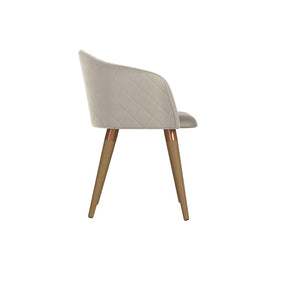 Manhattan Comfort Kari Velvet Matelassé Accent Chair in Beige - Set of 2