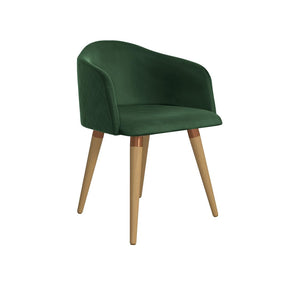 Manhattan Comfort Kari Velvet Matelassé Accent Chair in Green - Set of 2