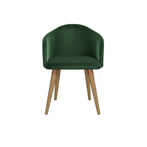 Manhattan Comfort Kari Velvet Matelassé Accent Chair in Green - Set of 2