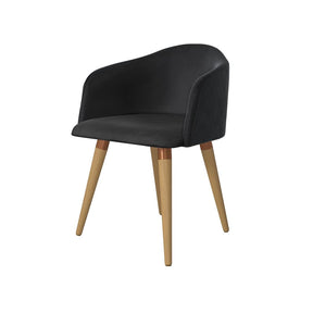 Manhattan Comfort Kari Velvet Matelassé Accent Chair in Black - Set of 2