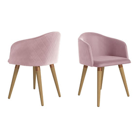 Manhattan Comfort Kari Velvet Matelassé Accent Chair in Rose Pink - Set of 2Manhattan Comfort-Upholstery- - 1