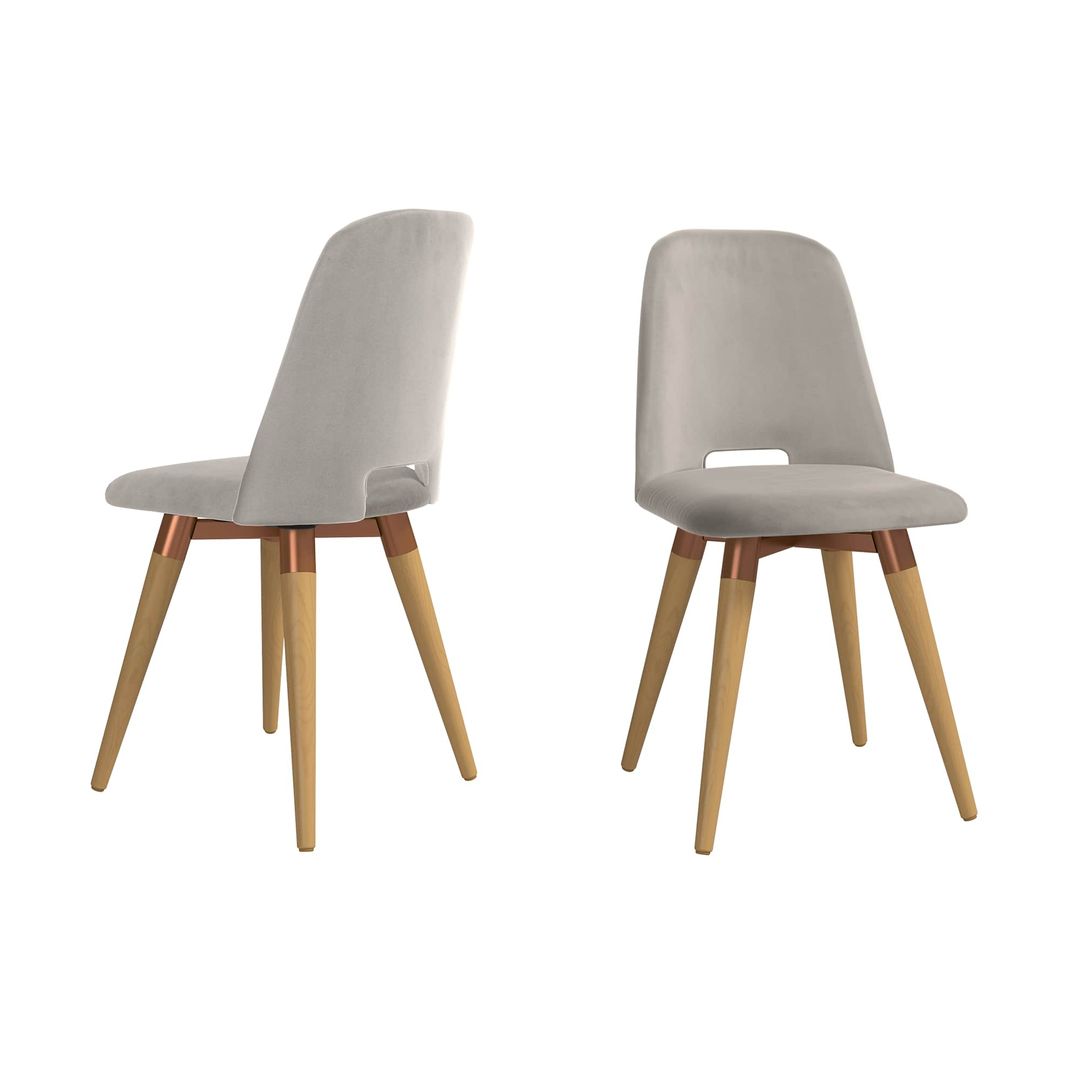 Manhattan Comfort Selina Velvet Accent Chair in Beige - Set of 2Manhattan Comfort-Upholstery- - 1