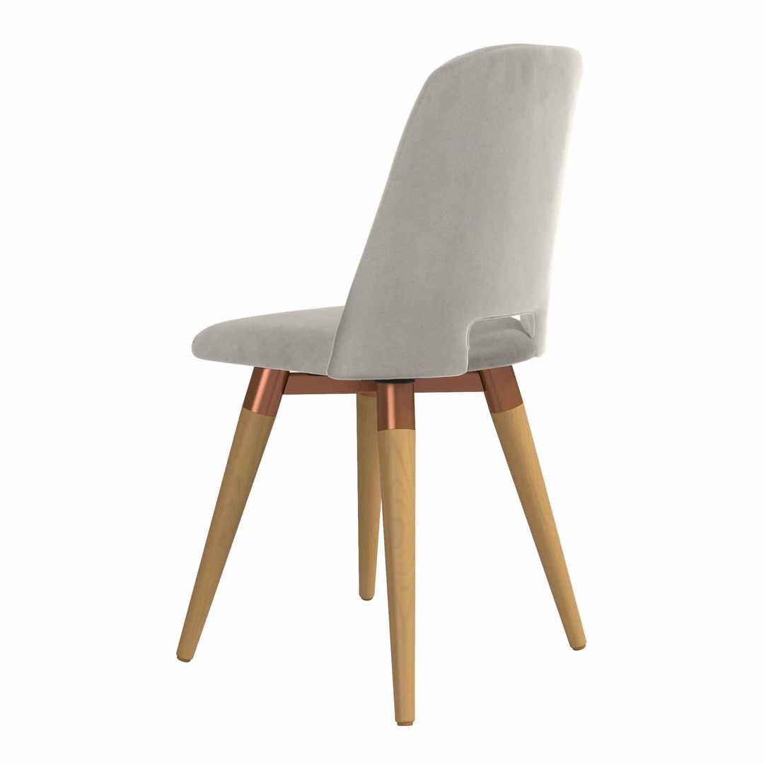 Manhattan Comfort Selina Velvet Accent Chair in Beige - Set of 2