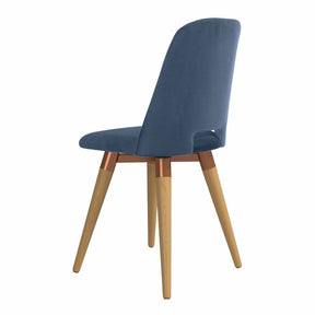 Manhattan Comfort Selina Velvet Accent Chair in Blue - Set of 2