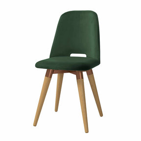 Manhattan Comfort Selina Velvet Accent Chair in Green - Set of 2
