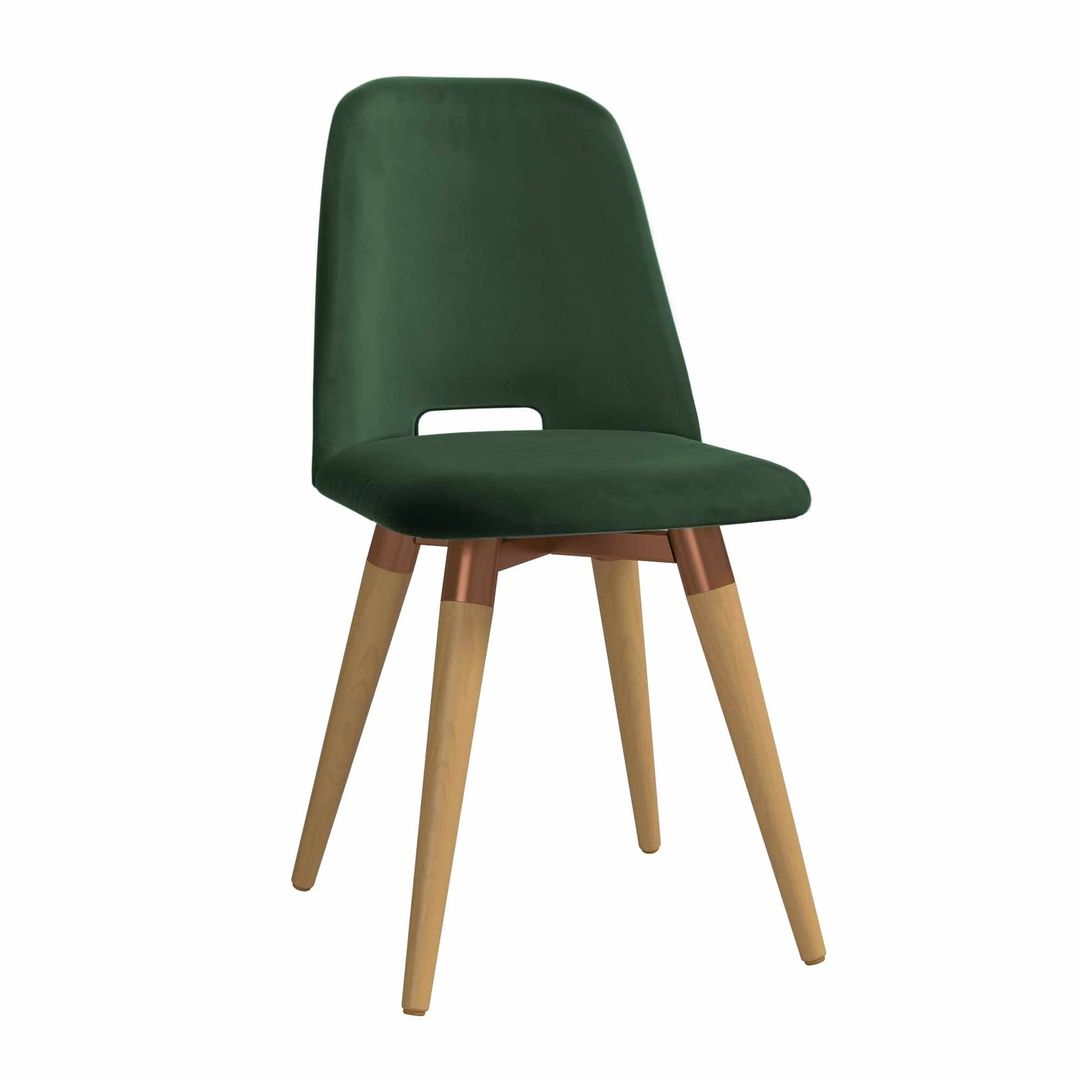 Manhattan Comfort Selina Velvet Accent Chair in Green - Set of 2