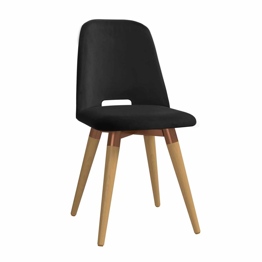 Manhattan Comfort Selina Velvet Accent Chair in Black - Set of 2