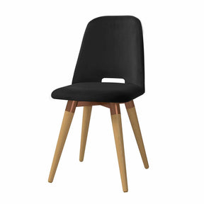 Manhattan Comfort Selina Velvet Accent Chair in Black - Set of 2