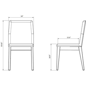 Manhattan Comfort Catherine 2-Piece Chevron Dining Chair in Grey-Minimal & Modern